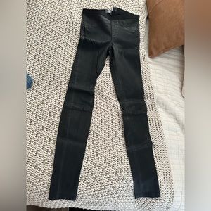 Helmut Lang leather skinny pants